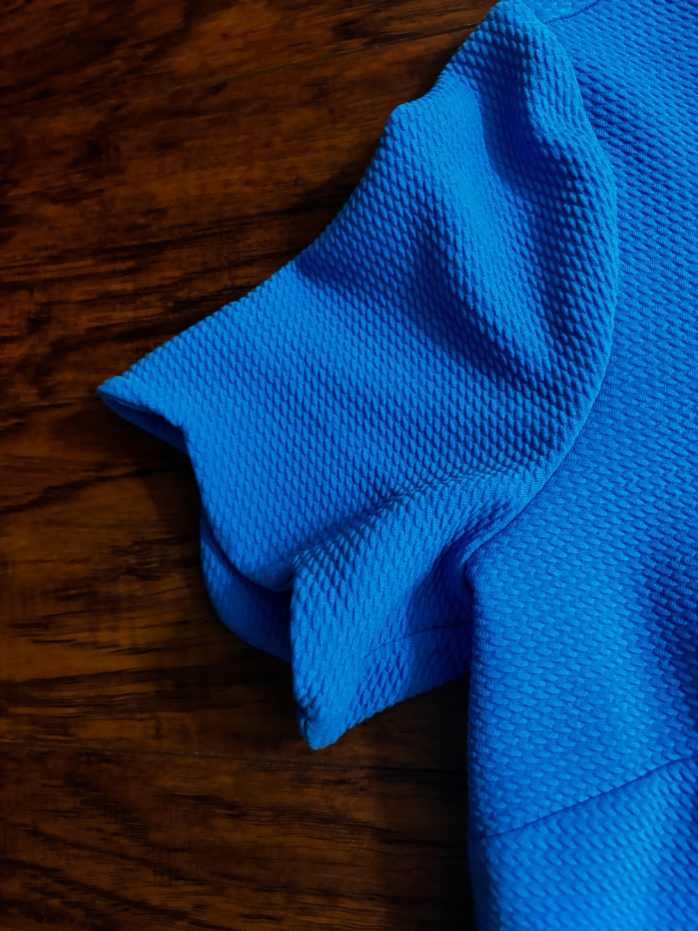 NY Collection Scallop Hem Shift Dress Aqua Blue Waffle Knit Professional Midi - Picture 7 of 9